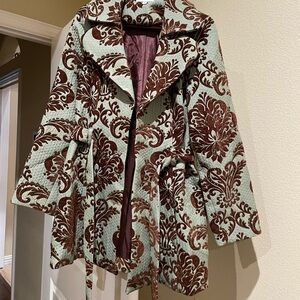 3 Sisters Brown and Green Textured Jacket